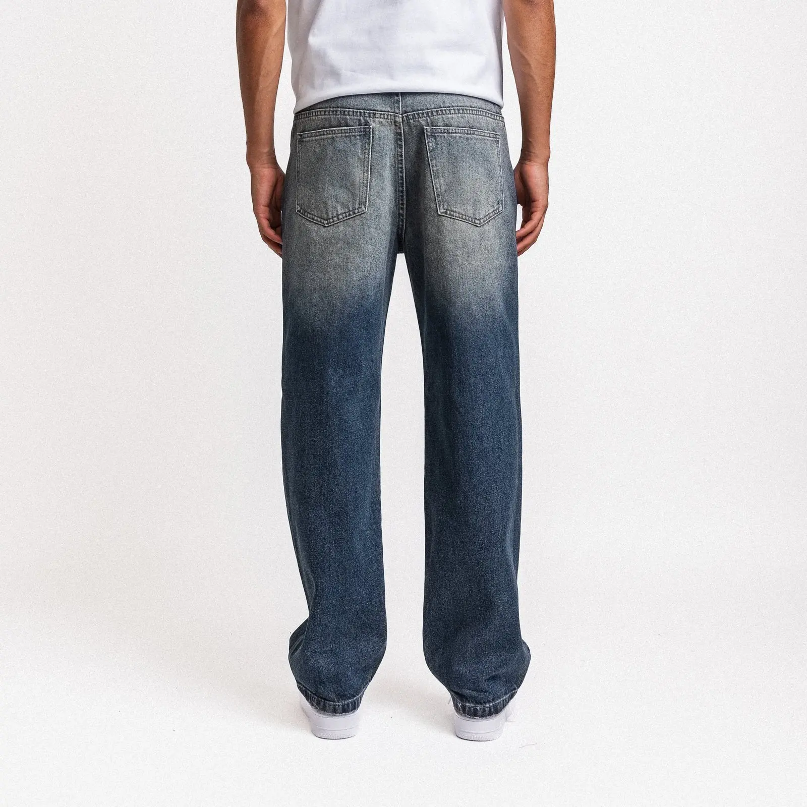 Rheborn Carpenter Straight Leg Jeans Washed Blue, beeld 3 van 3