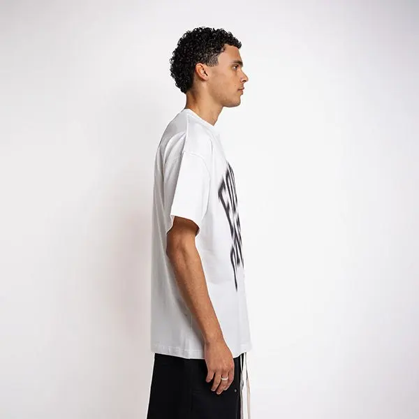 Rheborn Blurry Forever or Never Tee White Black, beeld 3 van 4