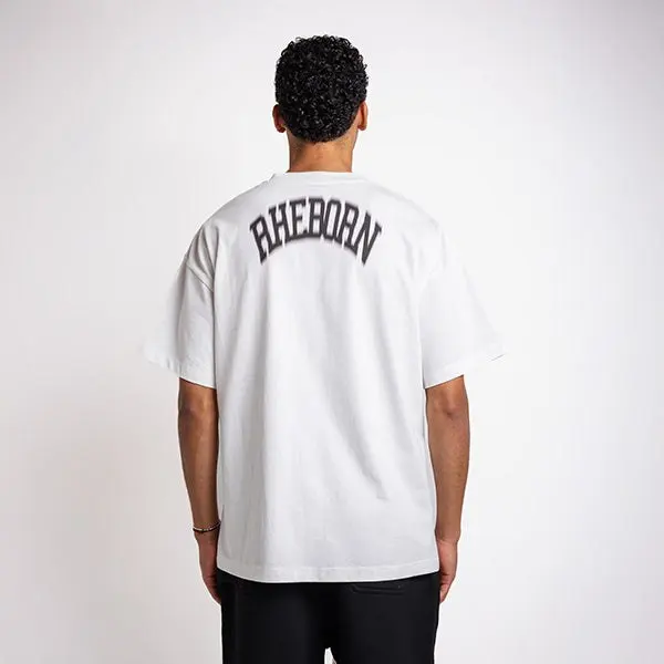 Rheborn Blurry Forever or Never Tee White Black, beeld 4 van 4