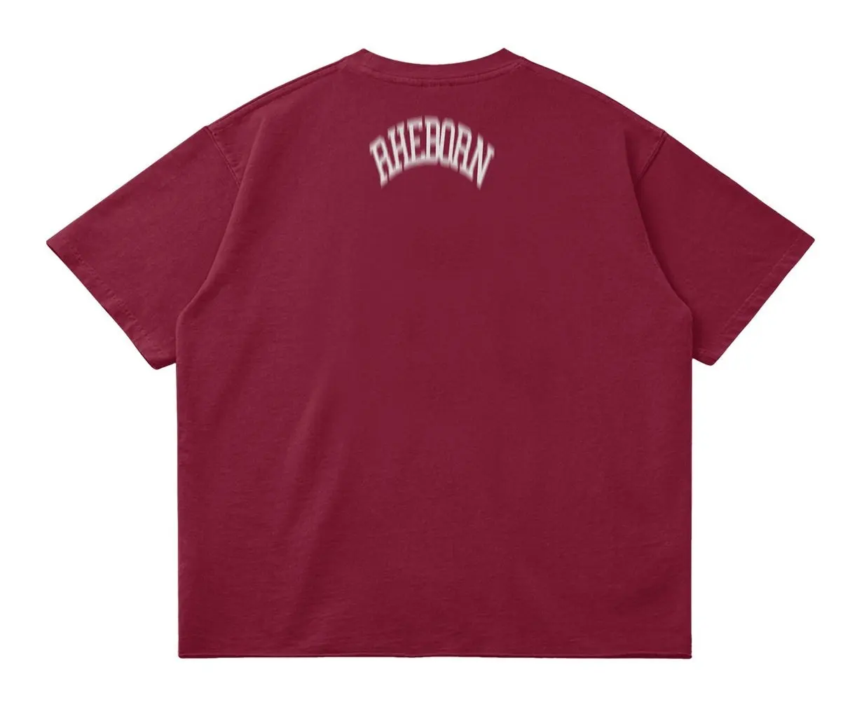 Rheborn Blurry Forever or Never Tee Burgundy White, beeld 4 van 5